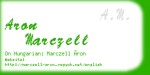 aron marczell business card